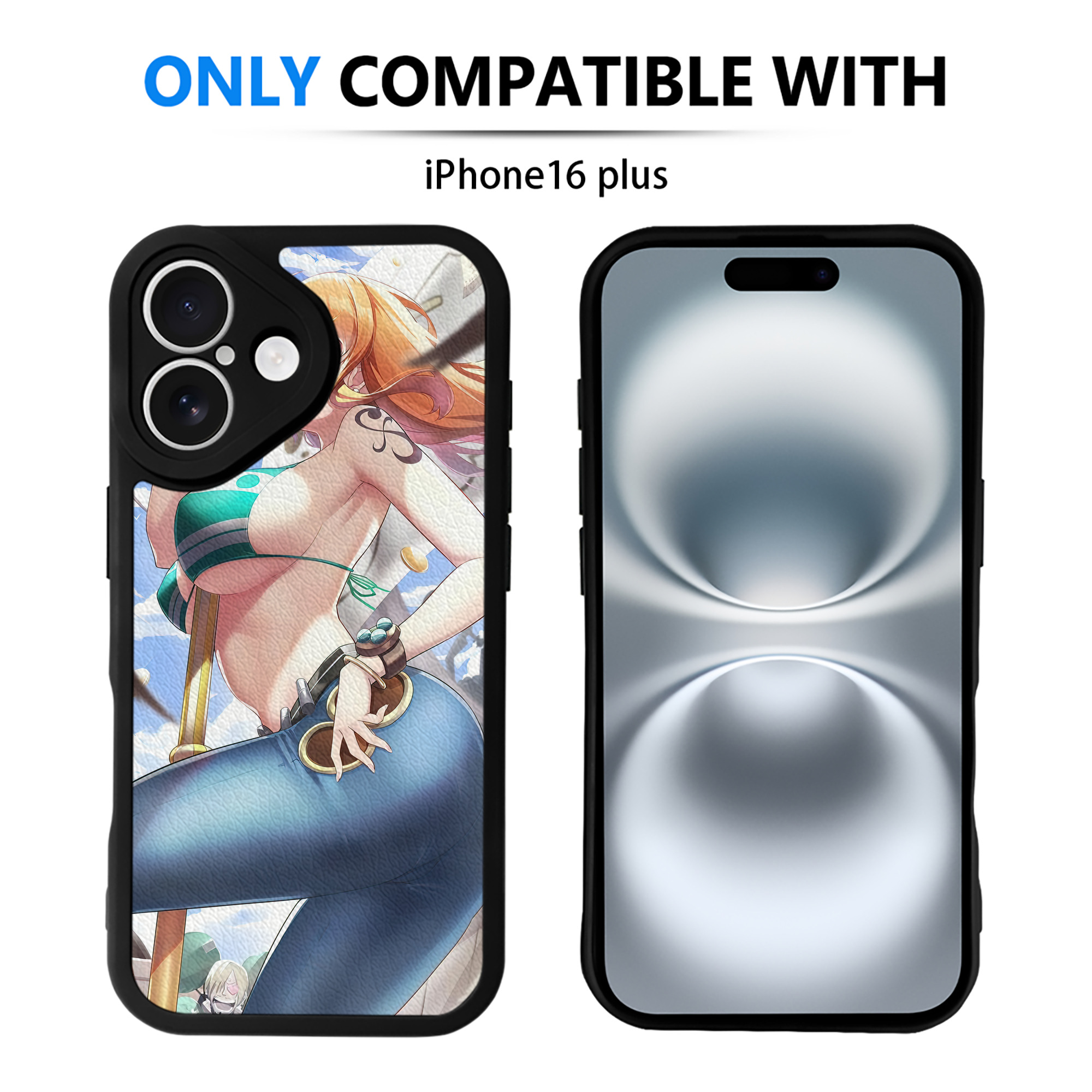 （画像用） ワンピース ONE PIECE 【iPhone 16シリーズ対応】シリコンスマホケース（レザー調） 材質：シリコン